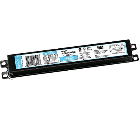Advance ICN-2P32-N ballast for two F32T8 lamps, 120-277V, energy-efficient lighting.