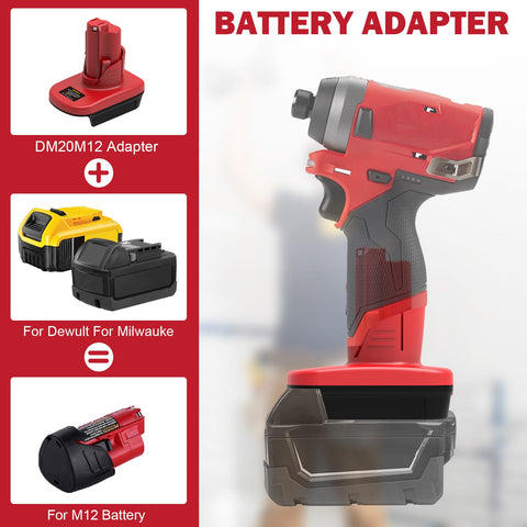 Advtronics DM18M12 adapter installed in Milwaukee M12 tool