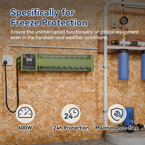 AEGONAN HPA600 thermostat display enables easy temperature control.