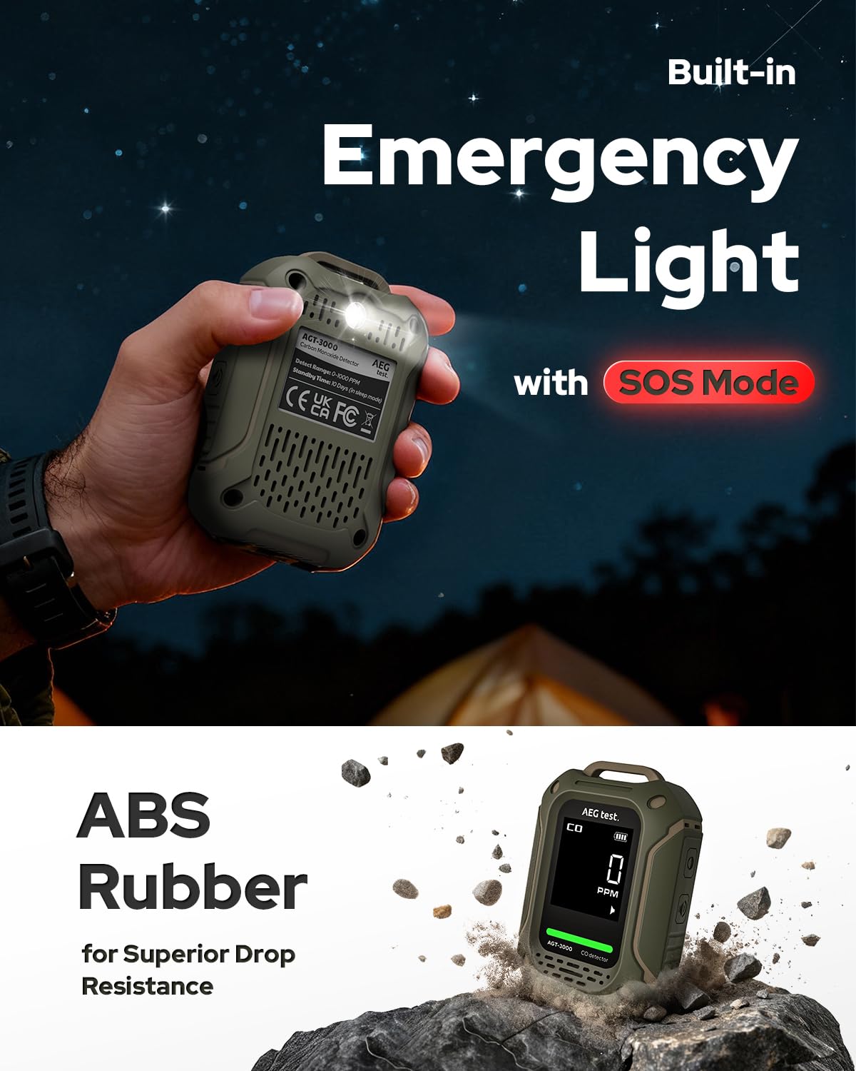 AEGTEST AGT-3000 built in lanyard for versatile outdoor placement