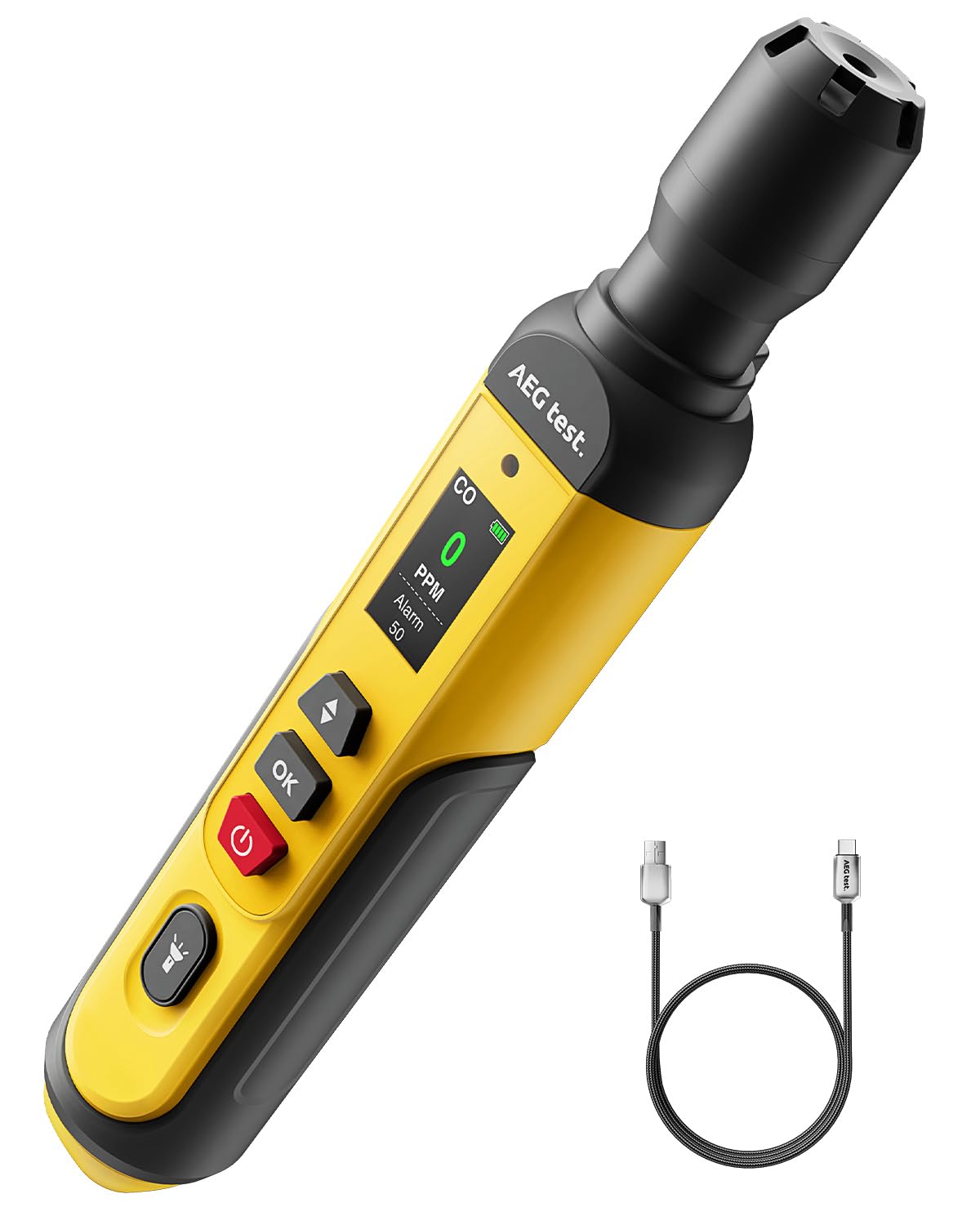 AEGTEST AGT-2459 front view with TFT display for quick CO readings at home