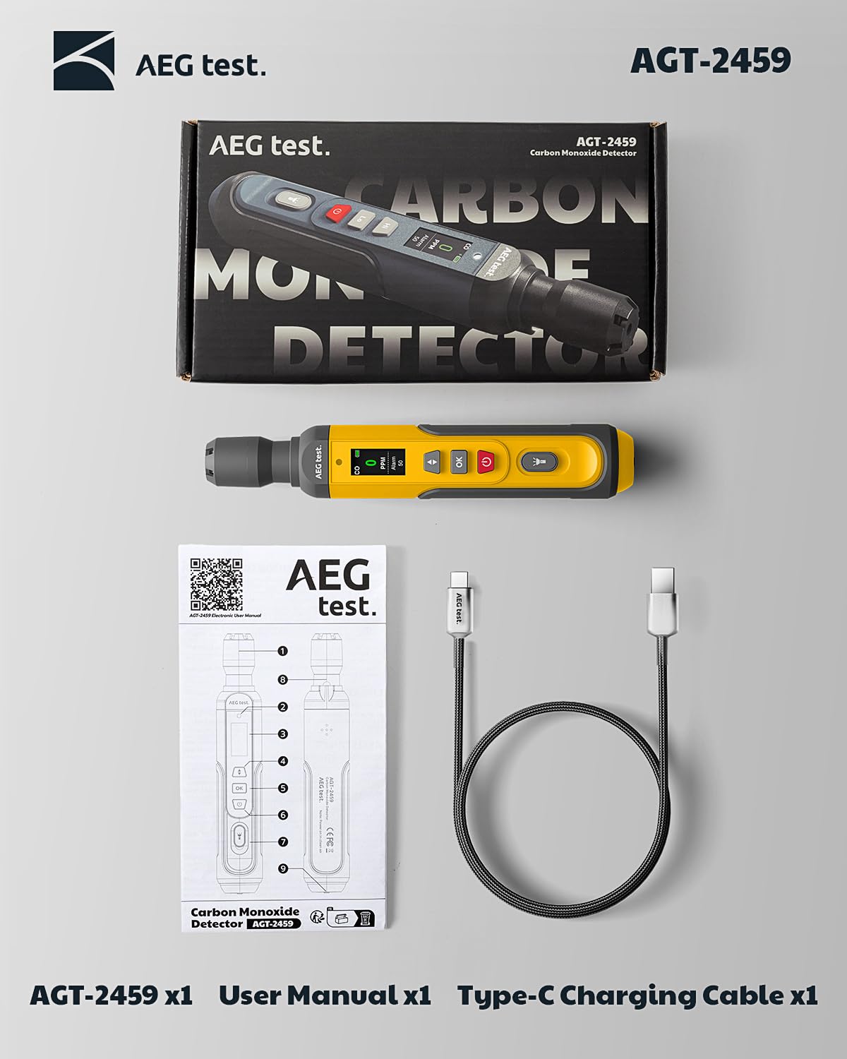 AEGTEST AGT-2459 travel-ready use in home outdoors or job sites