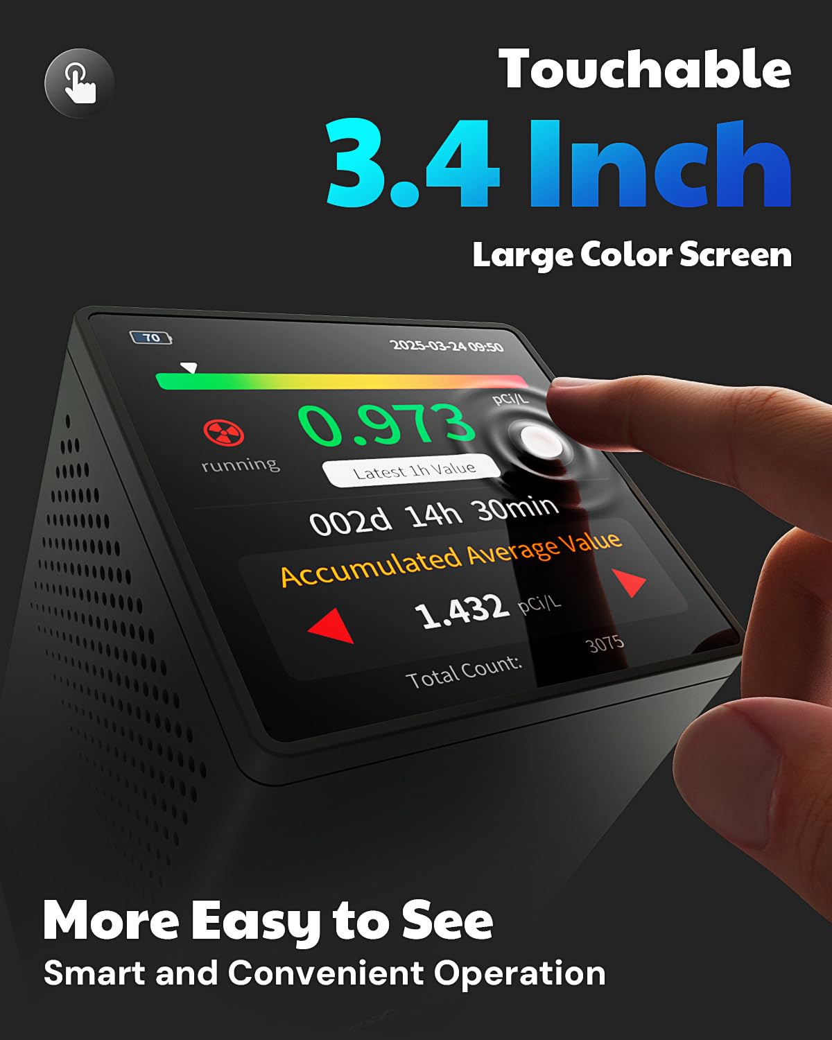 AEGTEST HOUND-2033 precise sensor provides fast radon readings
