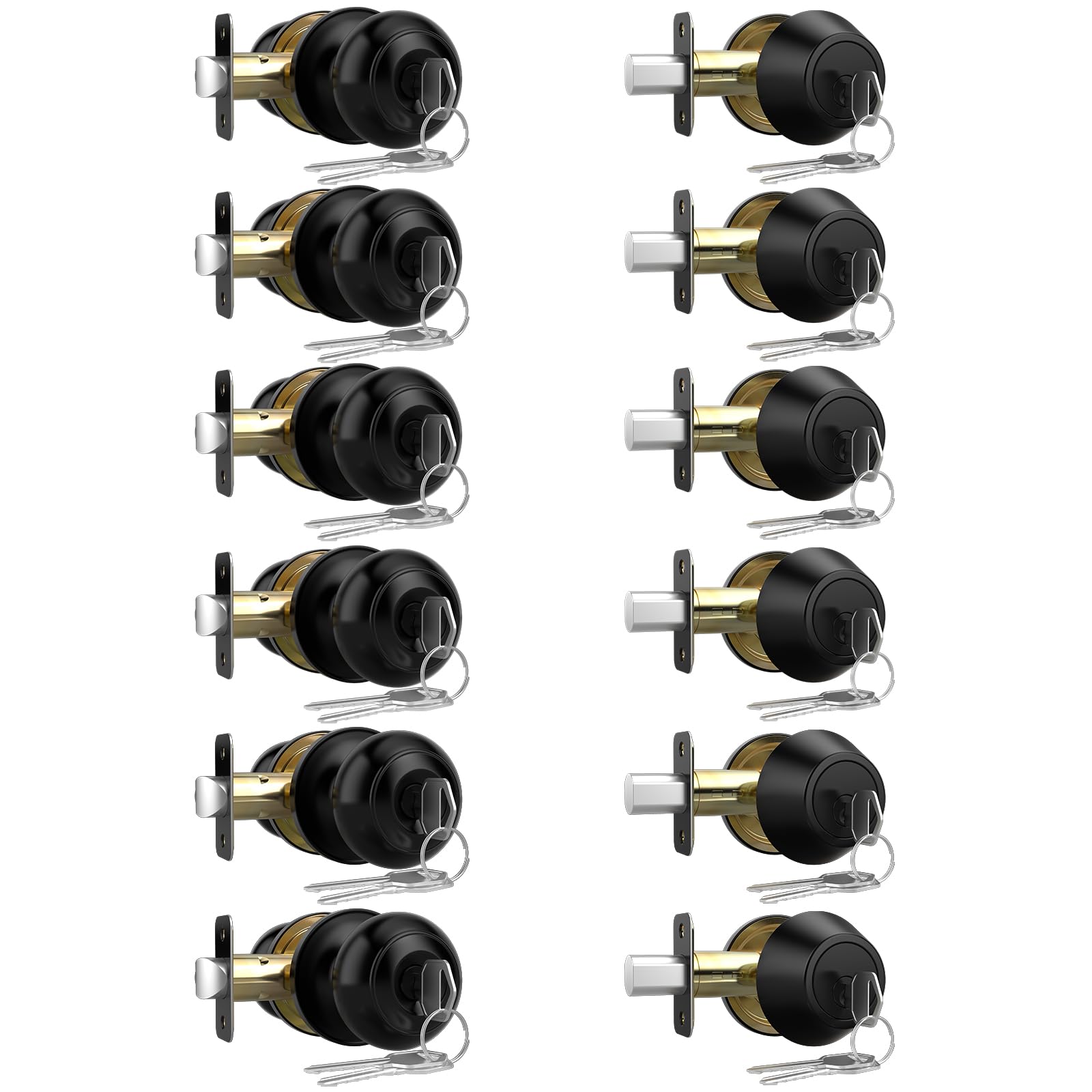 AEEKEL keyed-alike exterior door knob with lock for multi-door access
