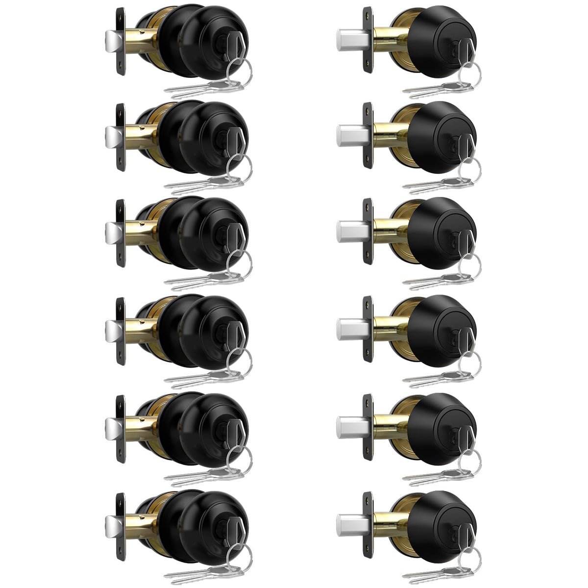 AEEKEL keyed-alike exterior door knob with lock for multi-door access