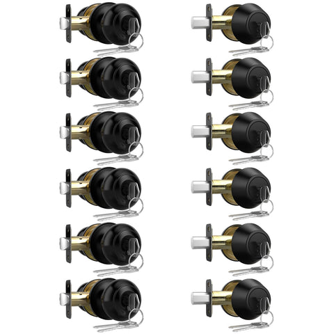 AEEKEL keyed-alike exterior door knob with lock for multi-door access