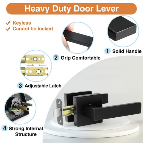 AEEKEL adjustable latch 60-70mm fits varied interior door thicknesses for simple setup.