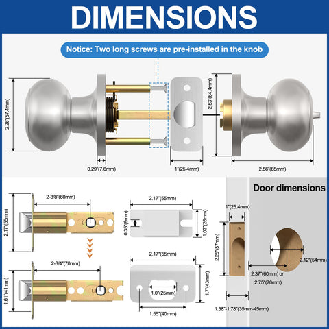 AEEKEL adjustable latch fits standard door thicknesses for versatility
