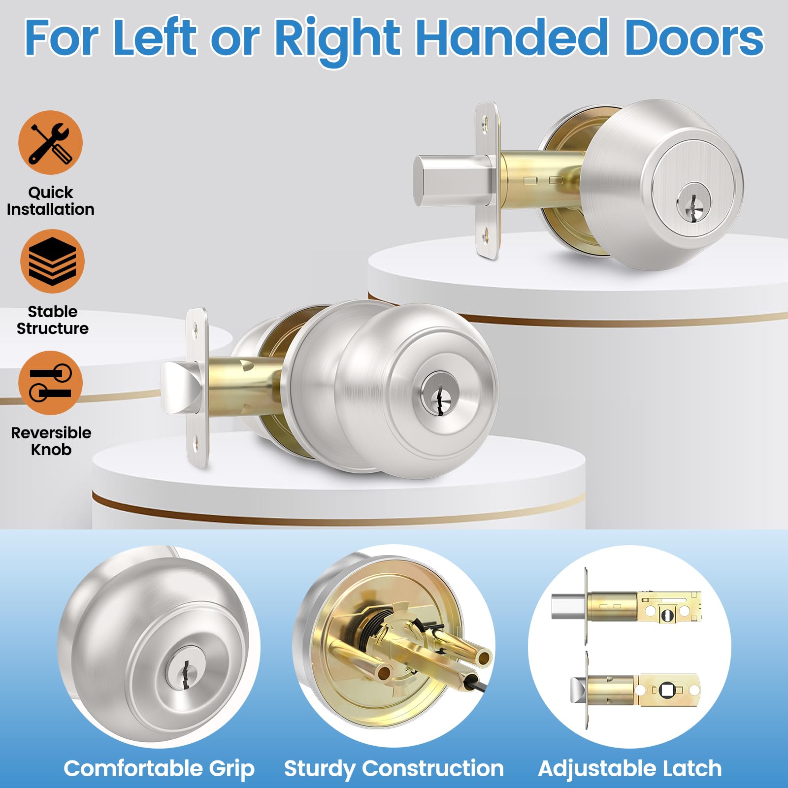 Sturdy anti-saw bolts and copper cylinder on AEEKEL exterior hardware