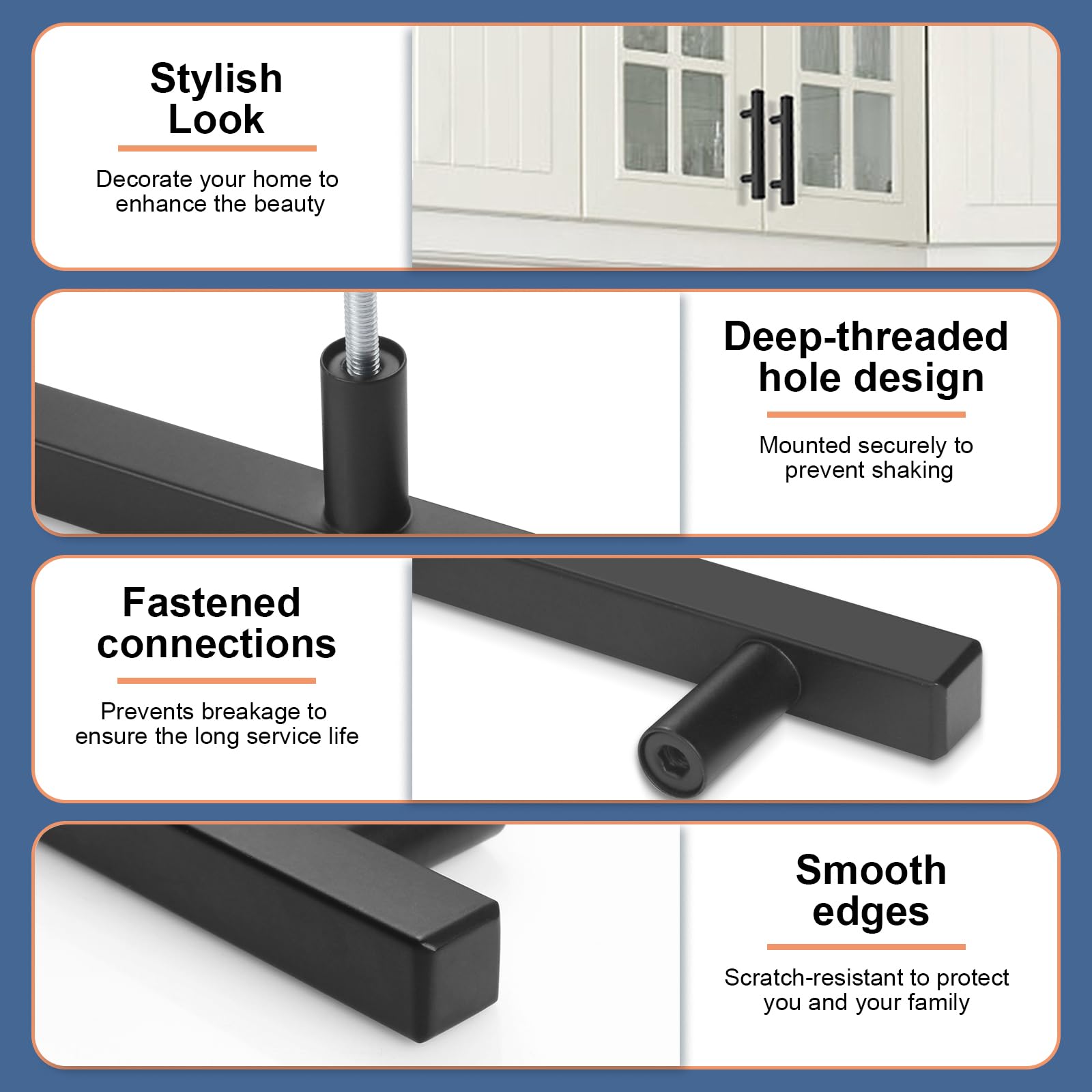 AEEKEL stainless steel cabinet pull offers rust-resistant durability for busy kitchens