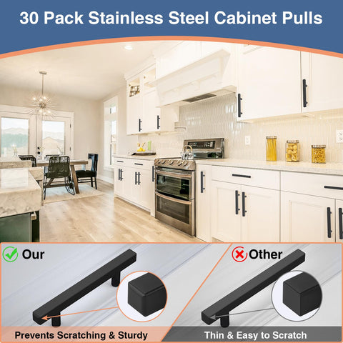 AEEKEL cabinet pulls include two screw sizes for easy replacement