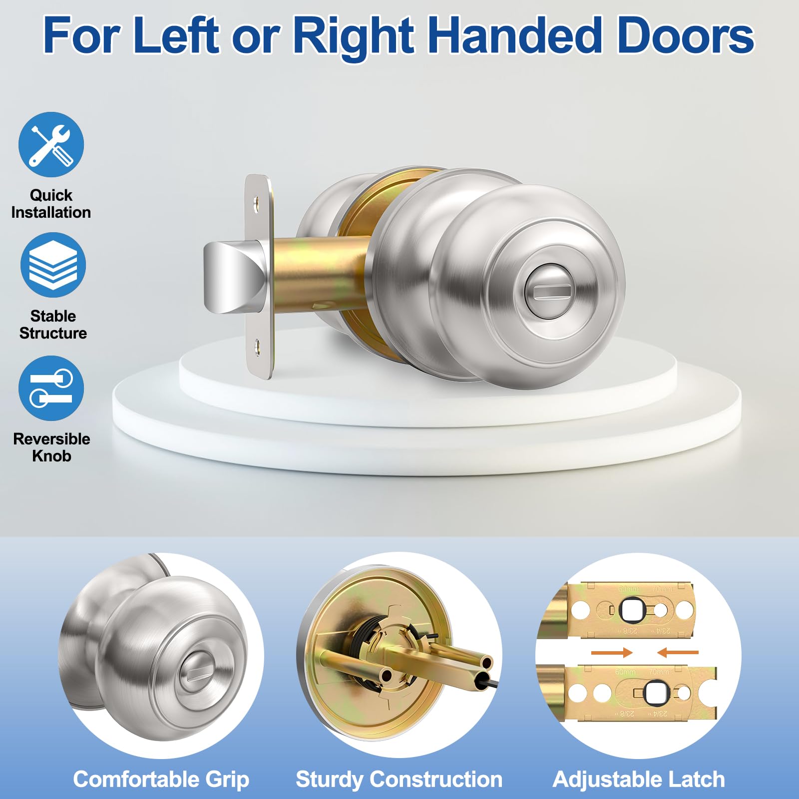 AEEKEL door knob with exterior emergency release hole for quick access