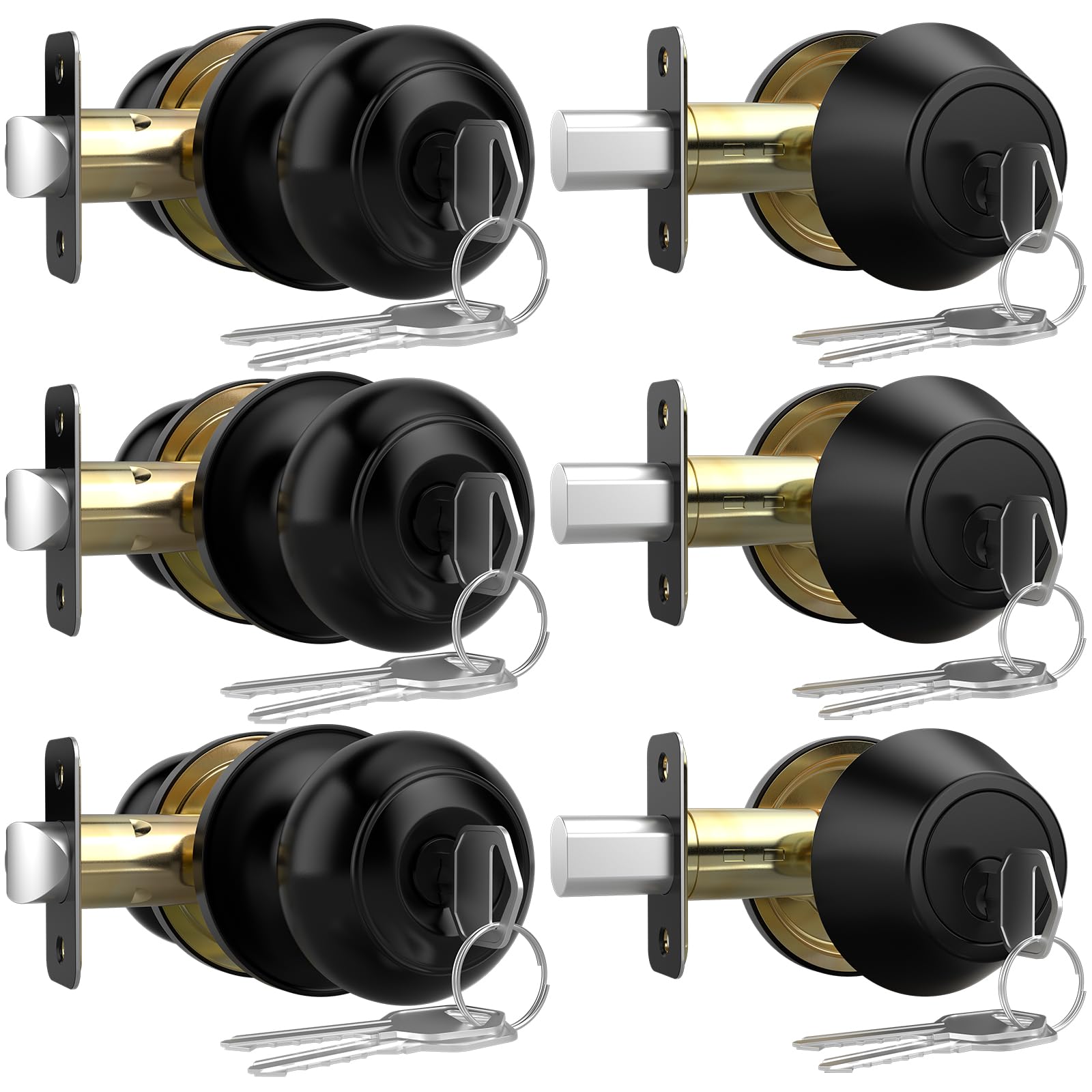 AEEKEL exterior knob with lock shows keyed-alike convenience for multiple entry points.