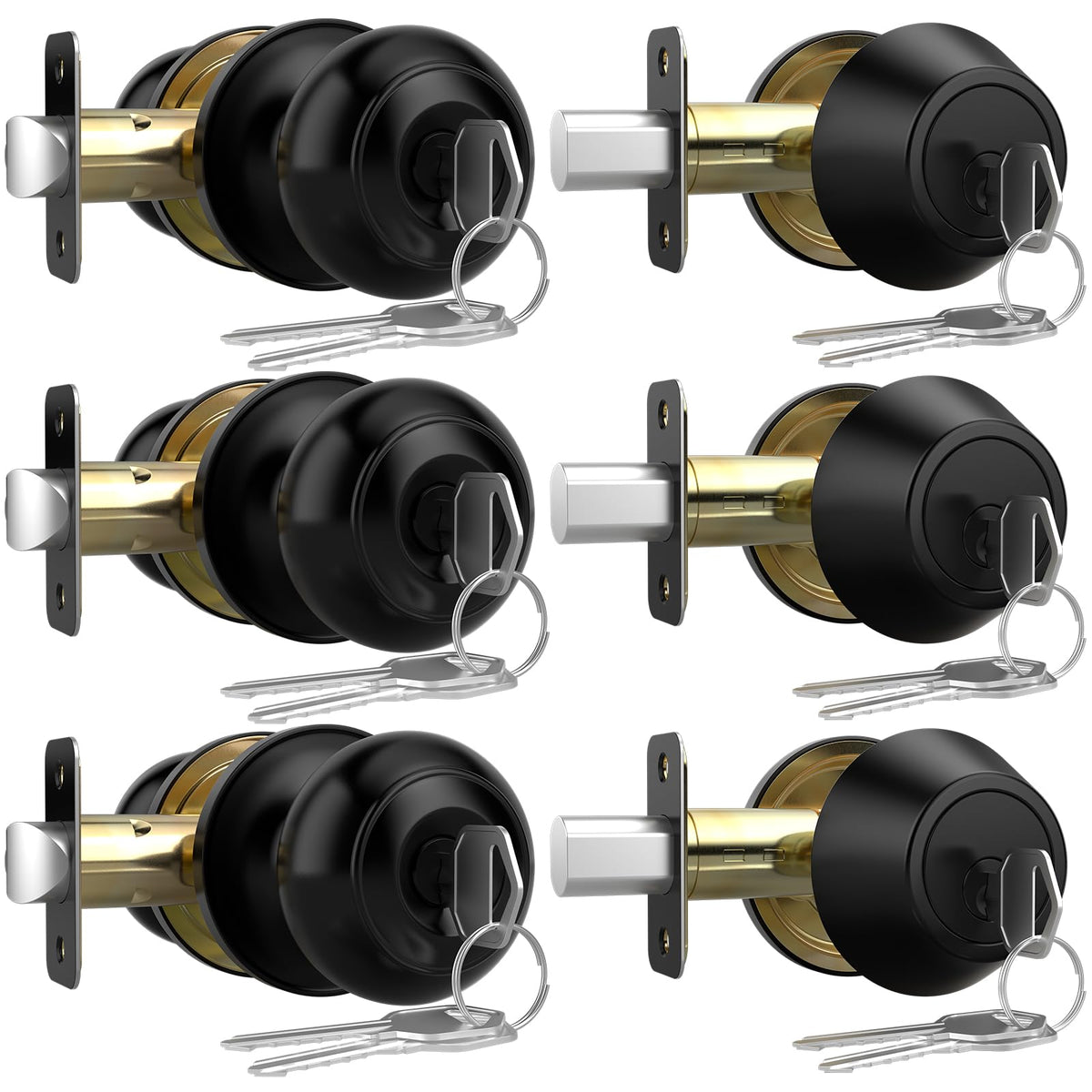 AEEKEL exterior knob with lock shows keyed-alike convenience for multiple entry points.