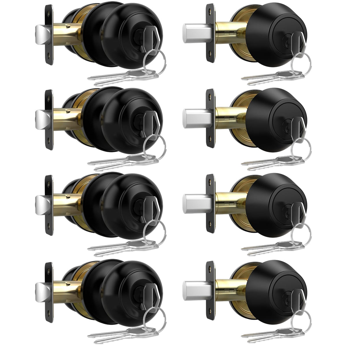 AEEKEL exterior knob with lock keyed alike for front doors, simplifying access.