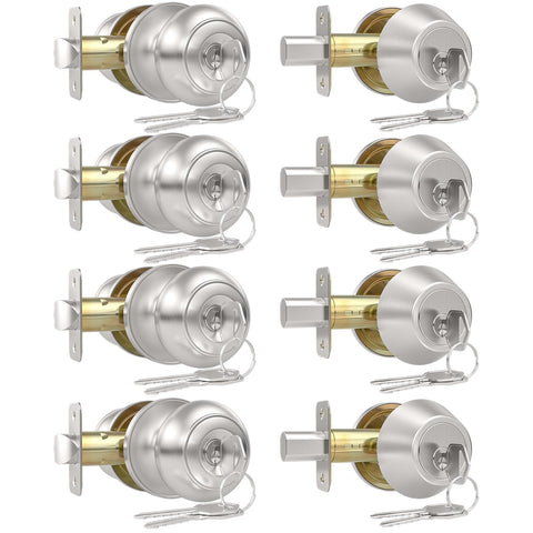 AEEKEL keyed-alike exterior knob in brushed nickel for simple multi-door access