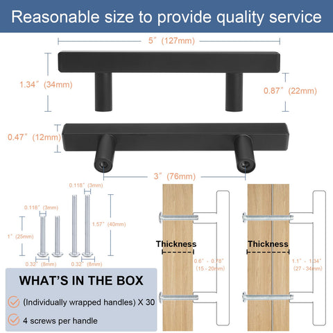 AEEKEL versatile square pulls for kitchen, bath, bedroom, and home office setups
