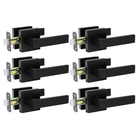 AEEKEL matte black interior door handle set for interiors, 6-pack, stylish and functional.