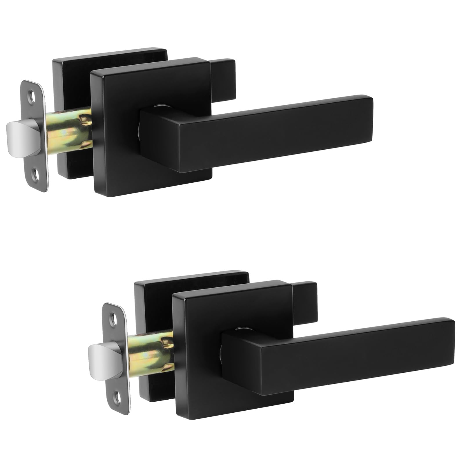 AEEKEL matte black door handle 2-pack packaging ready for quick installation