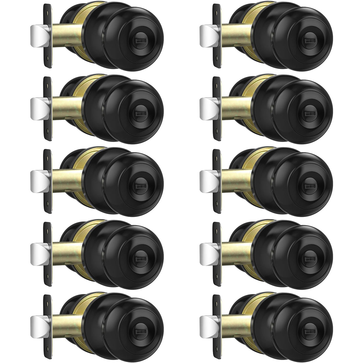 AEEKEL privacy door knob matte black for bedrooms with interior lock.