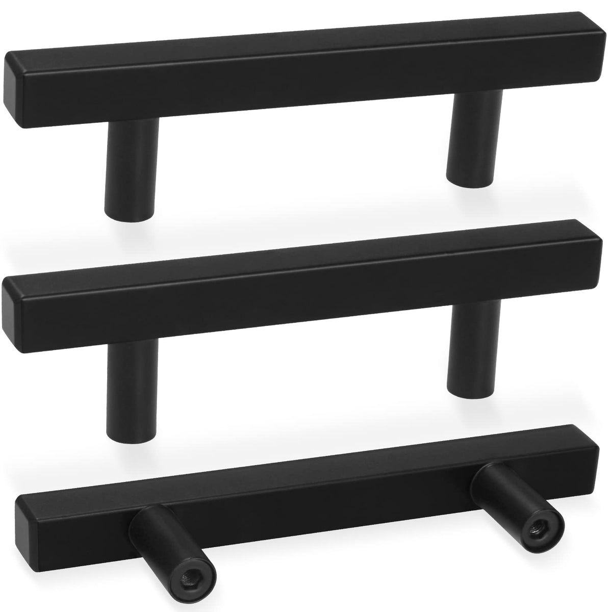 AEEKEL square cabinet handle in matte black for 5-inch pulls, modern upgrade
