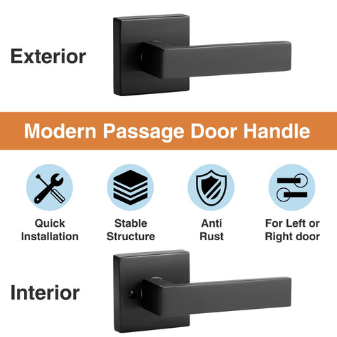 AEEKEL square lever door handle with minimalist design for modern rooms.