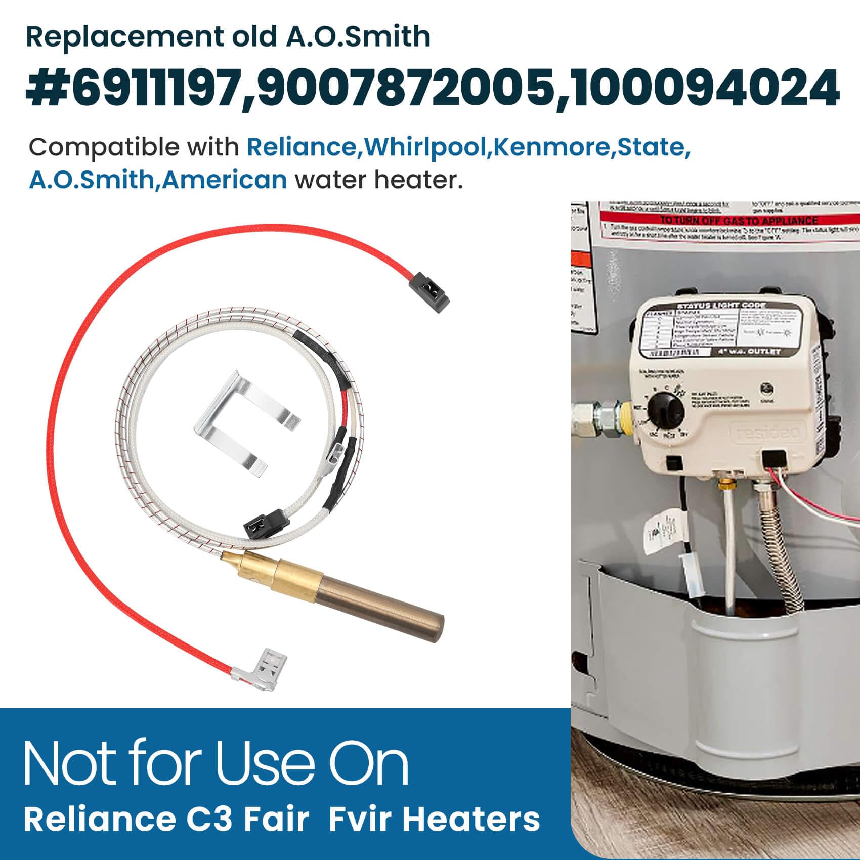 Aekops 750 mV thermocouple replacement for faster hot water