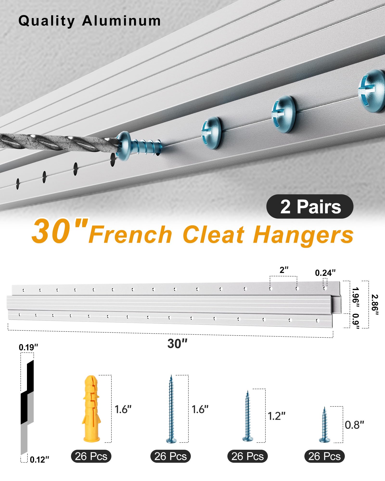AENTGIU heavy-duty aluminum Z-clip ensures sturdy, wobble-free hanging.