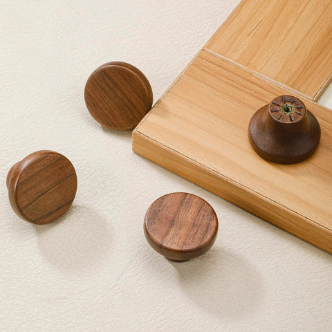 AENZOOY dresser drawer handle walnut round 39mm for upgrade projects