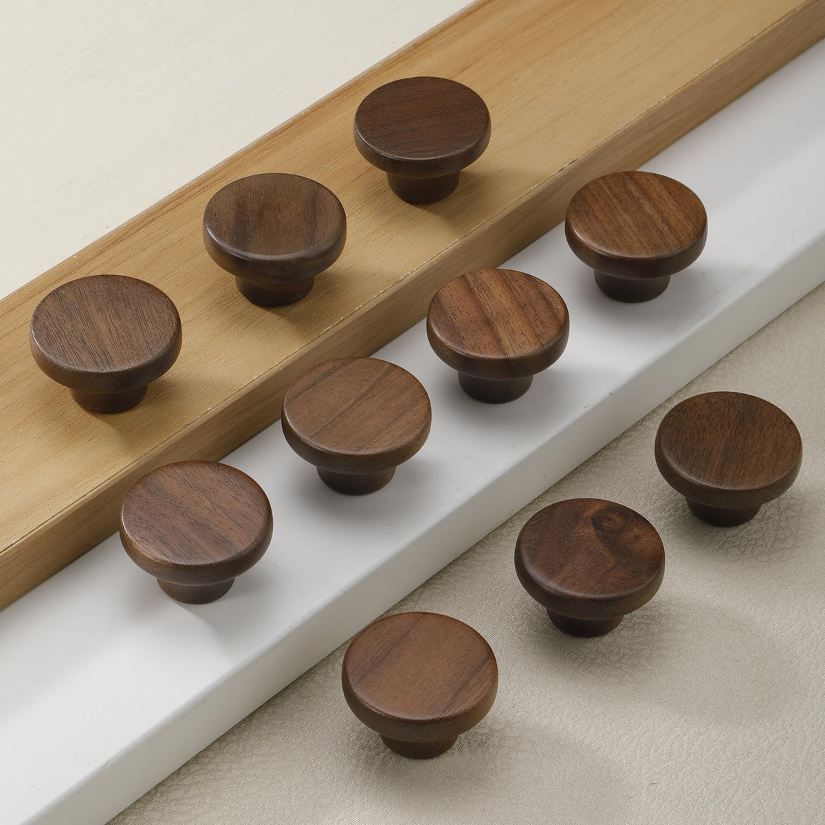 AENZOOY round walnut drawer handle 39mm adds rustic elegance to any dresser