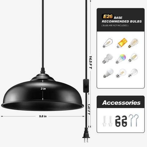 AEOREAL plug-in pendant includes all installation hardware for quick setup.
