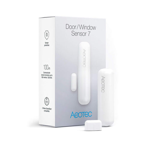 Aeotec Door Window Sensor 7 installation on a frame for quick setup and reliable monitoring.
