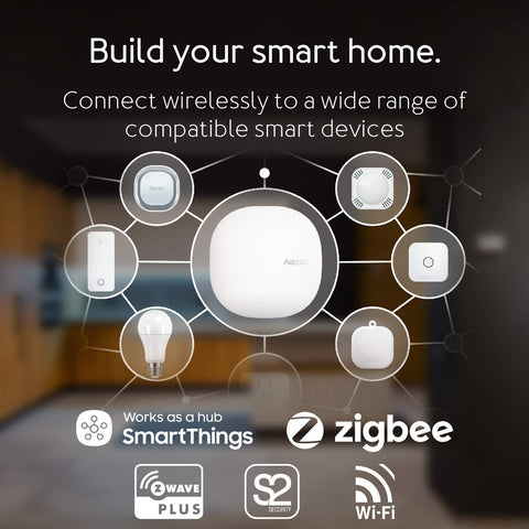Aeotec Smart Home Hub integrated with SmartThings for centralized automation control.