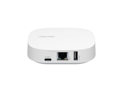 Aeotec Smart Home Hub 2 app setup screen illustrating quick onboarding with SmartThings.