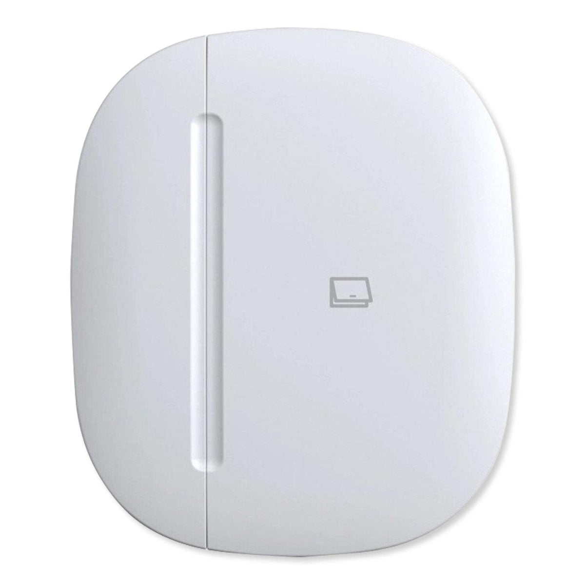 AEOTEC SmartThings Multipurpose Sensor on a door frame monitors open/close and tilt