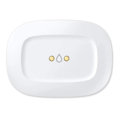 Aeotec SmartThings Water Leak Sensor mounted under a sink detects moisture and sends alerts.
