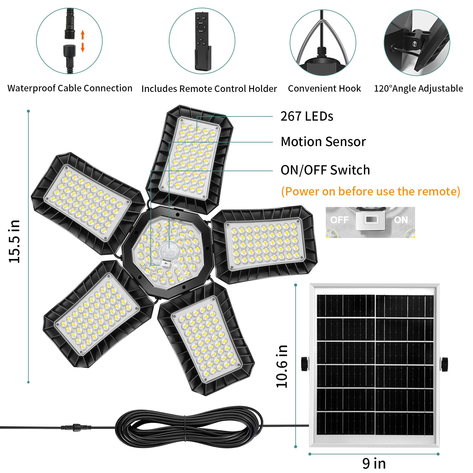AEQ IP65 weatherproof build withstands rain and dust for outdoor use
