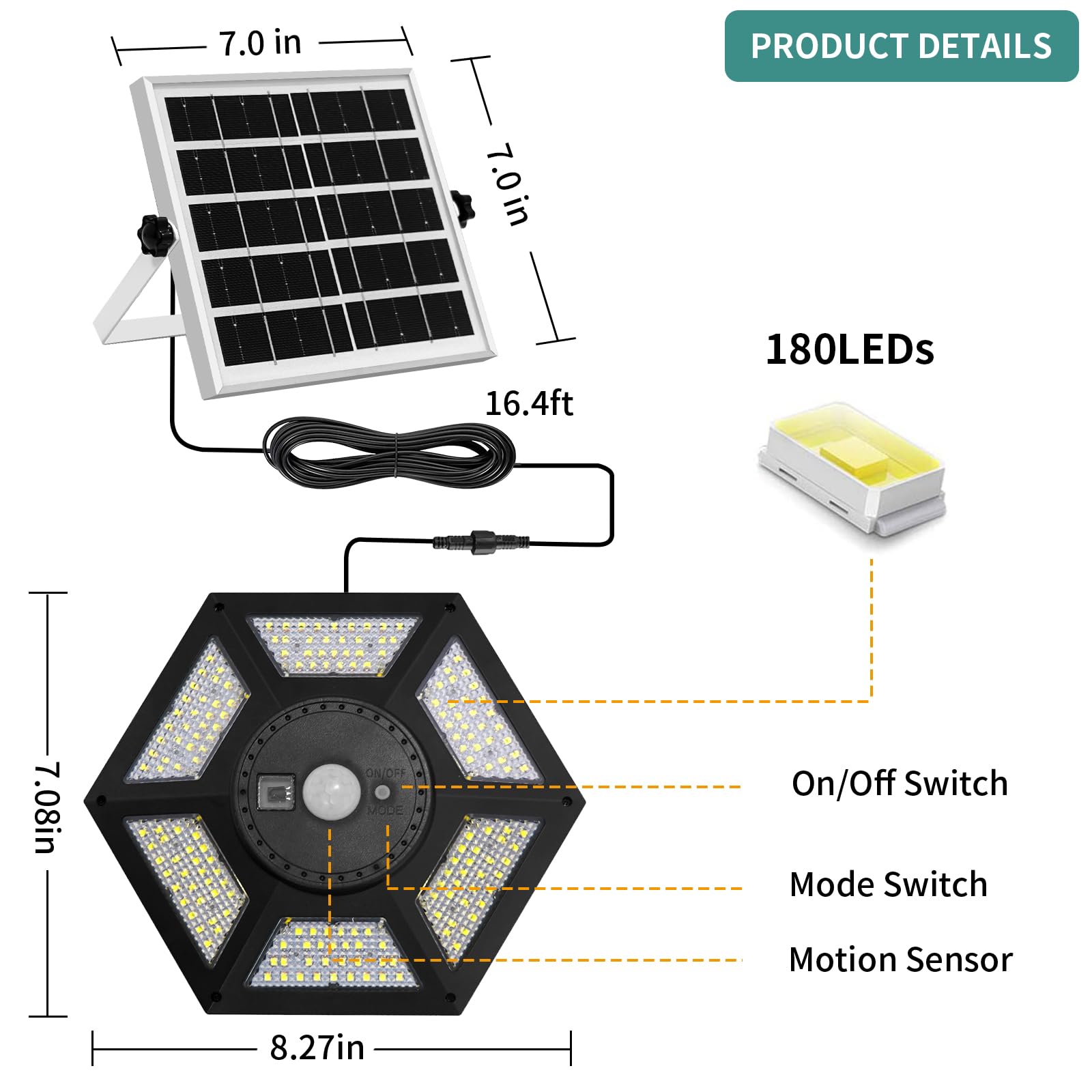 AEQ Solar Shed Light motion-sensor-activation detects activity instantly