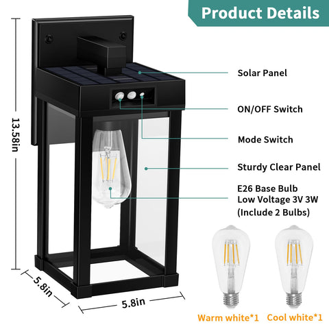 AEQ solar wall light installs quickly on exterior walls without wiring.