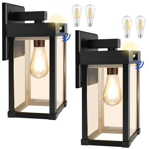 AEQ solar wall light showcases slim square design with four clear panels for even outdoor illumination.
