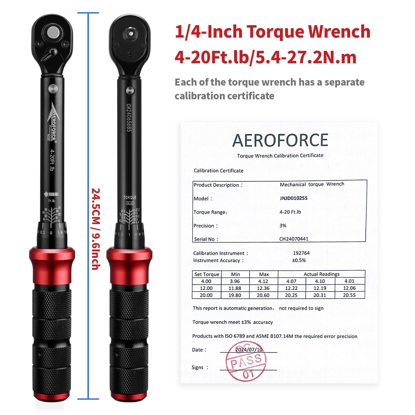 AEROFORCE 72-tooth dual-direction ratchet enables quick, bidirectional torque checks.