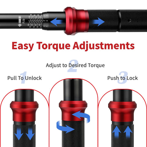 AEROFORCE torque wrench featuring a 72-tooth click mechanism for accurate control.