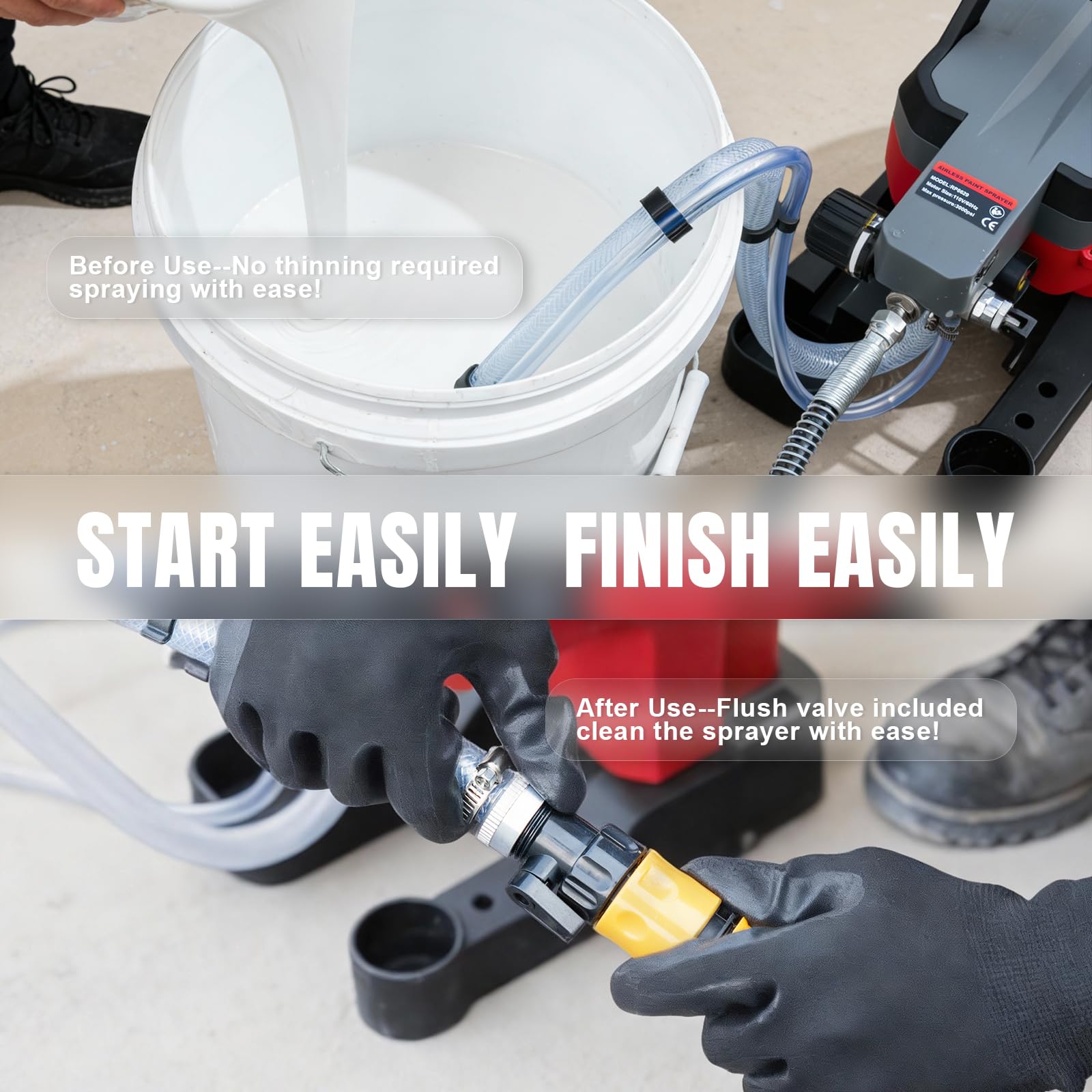 AEROPRO 360 swivel spray gun enables flexible angles for precise indoor painting