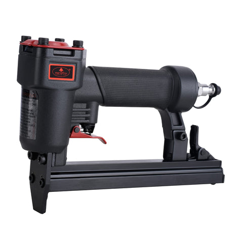 AEROPRO 7116A stapler front view for upholstery tasks and precise finishing.