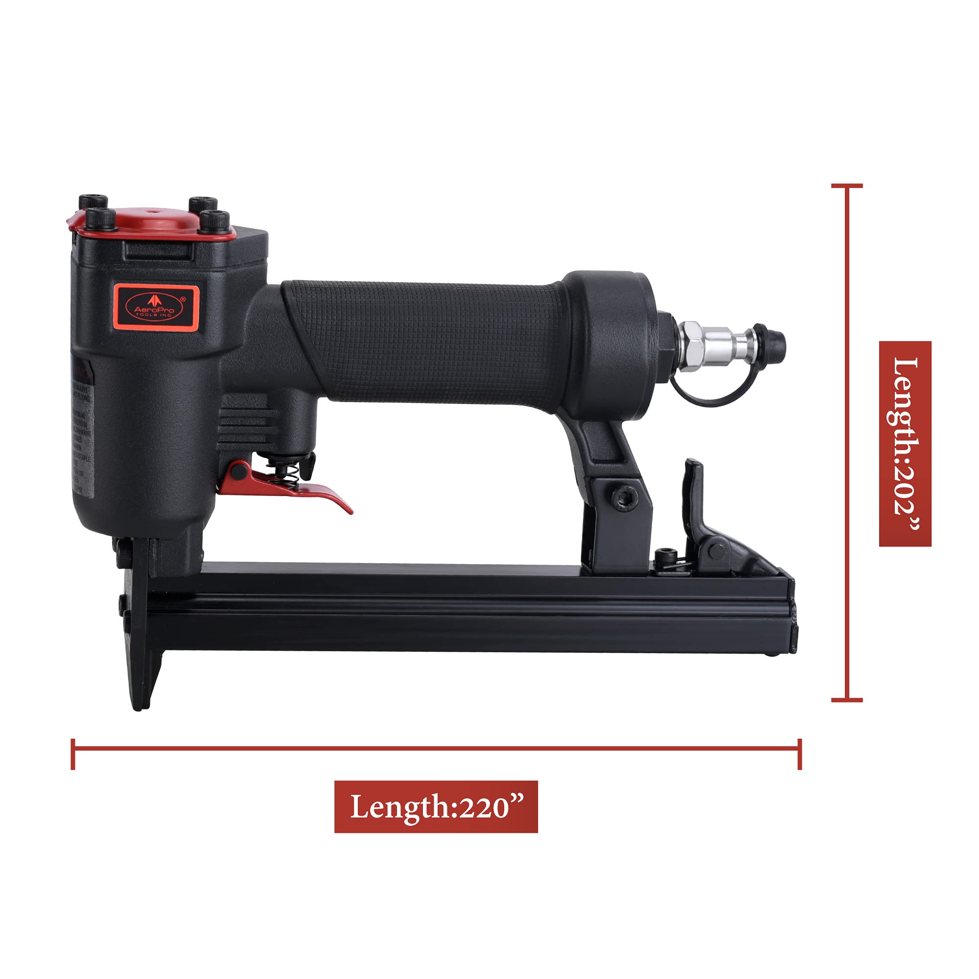 AEROPRO 7116A stapler top view illustrating clear access and quick reload.