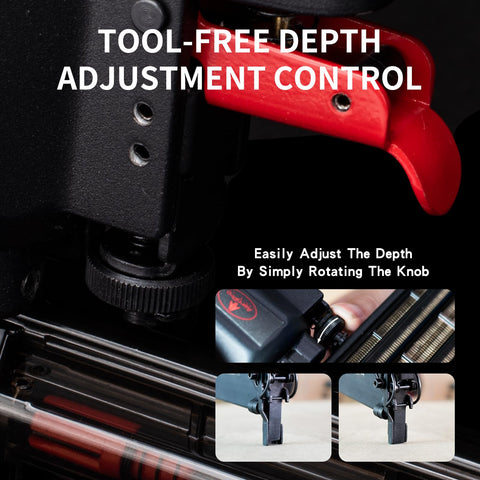 AEROPRO depth adjustment enables quick, precise control for various materials.