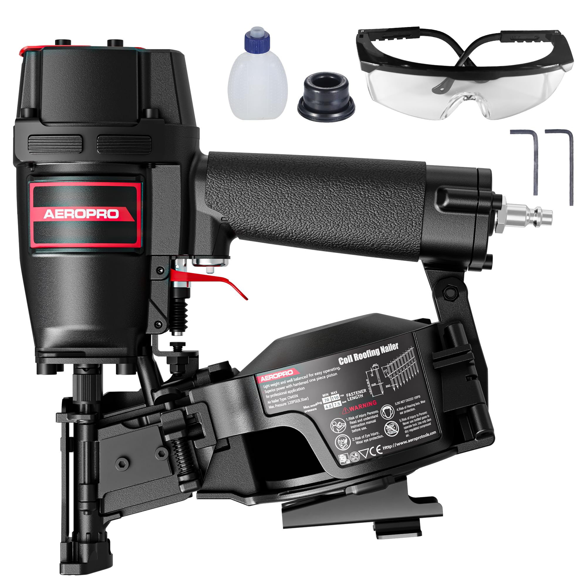 AeroPro CN45N side-loading magazine for quick reloads on roofs.