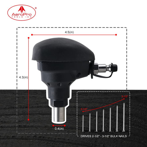 AEROPRO Palm Nailer ergonomic grip reduces fatigue during use.