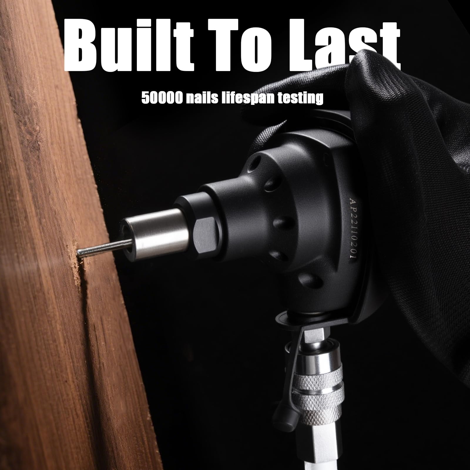 AEROPRO Palm Nailer fits tight spaces for precise joist hanger work.