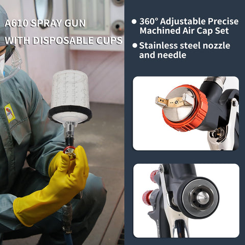 AEROPRO R500 teflon-coated nozzle for wear resistance and easy cleaning